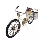 Miniatura Bicicleta Branca - com Baldes - 30 Cm - Estilo Retrô Vintage'