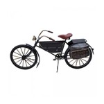Miniatura Bicicleta Preta - com Bolsas 32 Cm - Estilo Vintage Retrô