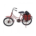 Miniatura Bicicleta Vermelha - com Bolsas - 30 Cm - Estilo Vintage Retrô