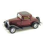 Miniatura Carro de Coleção Ford 3 Window Coupe Cor Bordô Ano 1932 Vintage