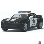 Miniatura Carro de Coleção Viatura Policial Chevrolet Camaro Ano 2014 Kinsmart Escala 1/38