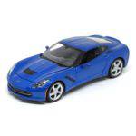 Miniatura Corvette Stingray Coupe Azul Metálico 2014 1:24 Maisto