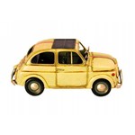Miniatura de Carro Fiat 500 Amarelo Decorativo