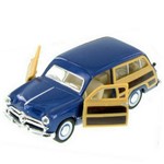 Miniatura de Coleção Ford Antigo Woody Wagon 1949 1/40 Ferro Cor Azul