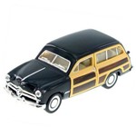 Miniatura de Coleção Ford Antigo Woody Wagon 1949 1/40 Ferro Cor Preto