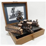 Miniaturas Decorativas de 4 Locomotivas e um Sinaleiro de Época em Metal