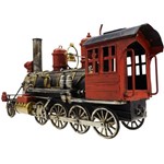 Minitura Trem de Metal Retrô Locomotiva Rústica Antigo Grande 40cm 1204E-2895