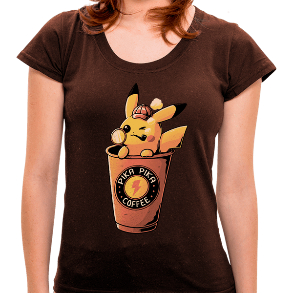 MO - Camiseta Pikachu Coffee - Feminina - P