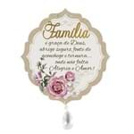 Móbile de Parede com Aplique Família...floral Branco 22x20 P17029