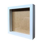 Quadro Moldura Caixa Alta 22x22cm Branco com Vidro