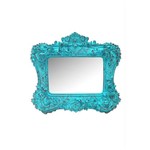 Moldura Decorativa com Espelho Alemanha Azul Provençal - Arte Retrô