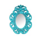 Moldura Decorativa com Espelho Itália Azul Provençal - Arte Retrô