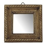 Moldura Quadrada e Borda Frisada com Espelho Betume 11,5x11,2cm - Resina