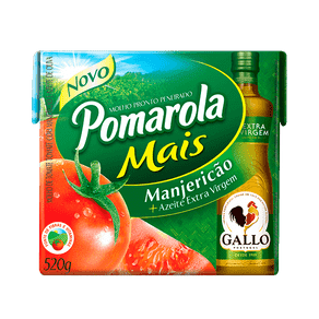 Molho de Tomate Pomarola Mais Manjericão 520g