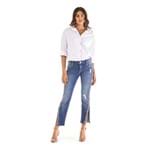 Morena Rosa | Calca Slim Cropped Giane Cos Intermediario Ziper Lateral Jeans 36