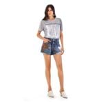 Morena Rosa | Shorts Five Pockets Detalhe Patch Jeans 36