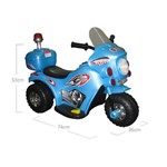 Moto Elétrica Infantil Triciclo Elétrico BZ Cycle Azul com Luz de Farol e Sirene Barzi Motors