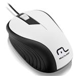 Mouse com Fio USB Emborrachado Branco e Preto MO224 Multilaser