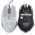 Mouse Gamer Led Crackelado com Fio USB Optico 800dpi Branco - 7093