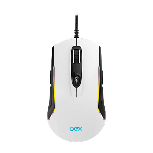 Mouse Gamer OEX Arctic com Macro 10000 DPI USB LED MS316