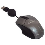 Mouse Óptico Retrátil Mini USB Cinza - 506
