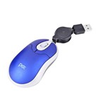 Mouse Retrátil Pisc 1846 USB Azul 3 Botões 800 Dpi