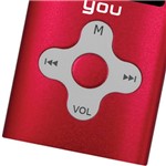 MP4 You Sound 4GB Vermelho Tela 1,8" Pen Drive e Gravador Digital