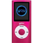 Mp4 You Sound Sport 4GB Pink com Entrada para Cartão de Memória