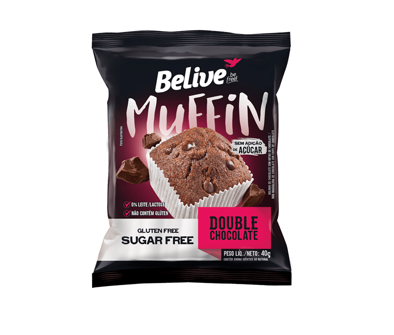 Muffin Double Chocolate Zero 40g - Belive