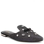 Mule Flat Zariff Shoes Loafer Pedras Preto