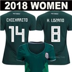 Mulheres Mexico Camisas de Futebol 2018 Chicharito Chucky Lozano Copa do Mundo de Meninas Marquez dos Santos Guardado Camisa de Futebol Senhora Tailandia Qualidade