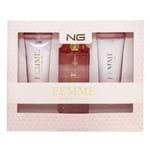 NG Parfum Lodeur Du Femme Kit - EDP + Loção Corporal + Gel de Banho Kit