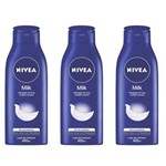 Nivea Body Milk Hidratante P/ Banho 400ml (kit C/03)