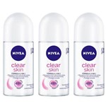 Nivea Clear Skin Desodorante Rollon 50ml (kit C/03)