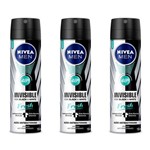 Nivea For Men Black & White Fresh Desodorante Aerosol 150ml (kit C/03)