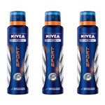 Nivea For Men Sport Desodorante Aerosol 150ml (kit C/03)