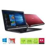 Notebook Acer 15.6p A12 Amd Quad 8gb 2gb 1tb W10 - Nx.gx6al.001 Vermelho Bivolt