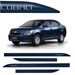 Novo Friso Lateral Slim Chevrolet Cobalt Azul Blue Eyes - Flash