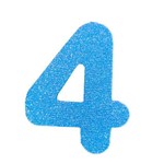 Número 4 em Eva Azul com Glitter 13cm Evamax
