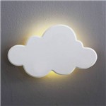 Nuvem Luminária MDF Branca Média com LED com Luz Quente