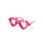 Óculos Acessório Carnaval com Luz Led Coração Rosa Pink