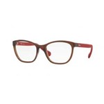 Óculos de Grau Kipling KP3103 F599 Marrom Translúcido Vermelho Lente Tam 52