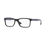 Óculos de Grau Tecnol TN3048 F683 Preto Azul Lente Tam 53
