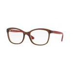 Óculos de Grau Tecnol TN3050 F689 Marrom Translúcido Vermelho Lente Tam 52