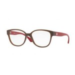 Óculos de Grau Tecnol TN3039 E770 Marrom Vermelho Lente Tam 53