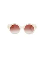Óculos de Sol Redondo Branco Translúcido Tamanho 46