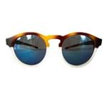 Óculos Redondo Caramelo-Transparente Lente Azul
