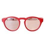 Óculos Redondo Vermelho Fosco