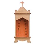 Oratório Artesanal em Madeira para Mesa ou Parede 40cm