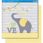 Página para Scrapbook Dupla Face Litoarte 30,5 X 30,5 Cm - Modelo Sd-409 Elefante Love Baby